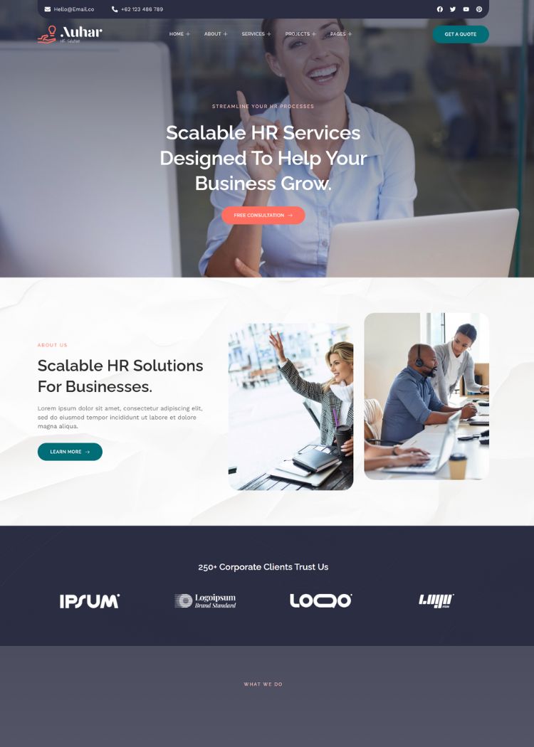 Corporate HR Solutions Website Template