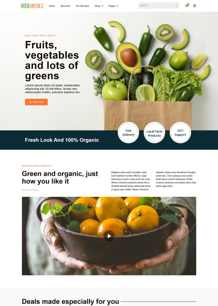 Fruits & Vegetables Store Website Template