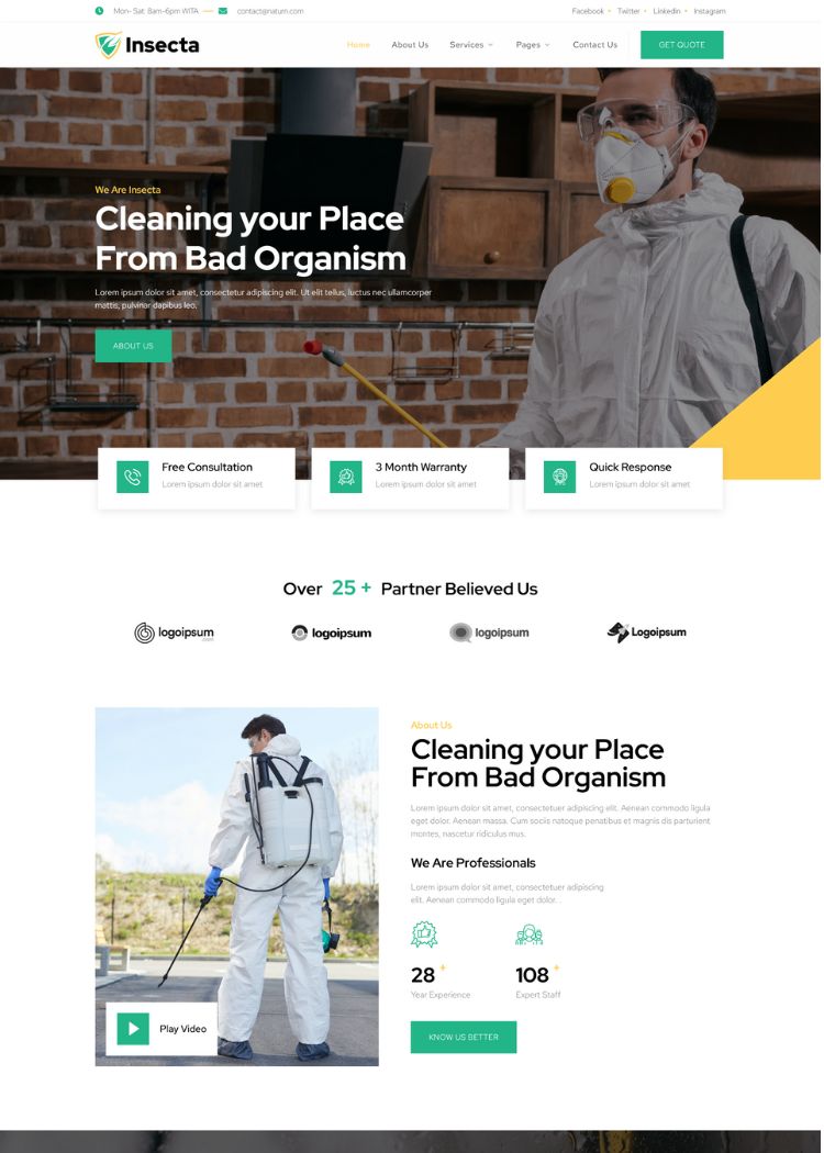 Pest Control & Disinfection Website Template