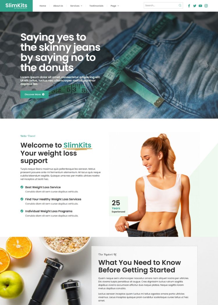 Weight Loss & Diet Program Website Template