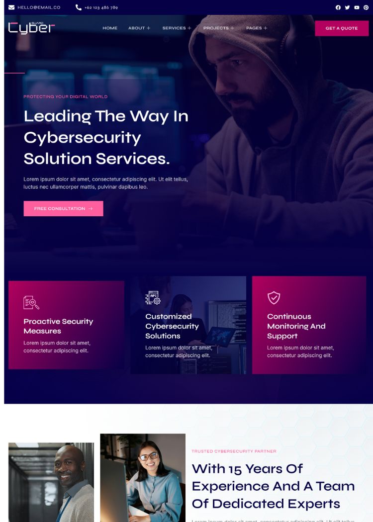 Cybersecurity Services Website Template