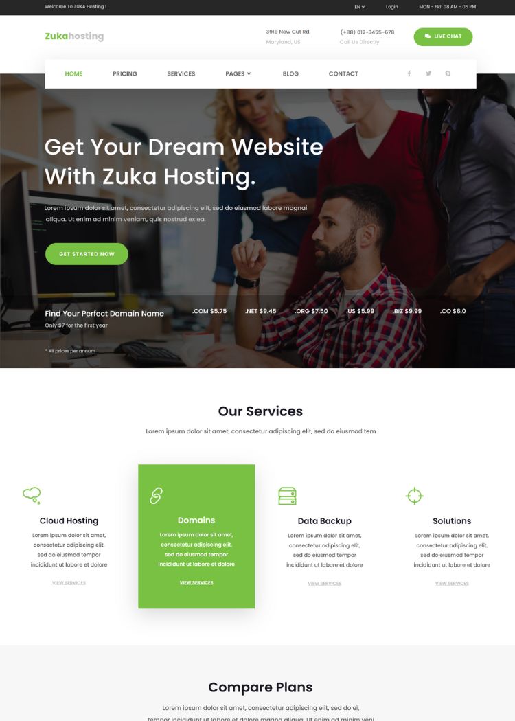 Domain & Web Hosting Website Template