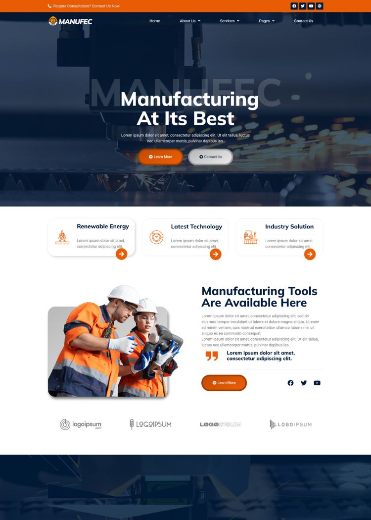 Manufacturing & Industrial Website Template