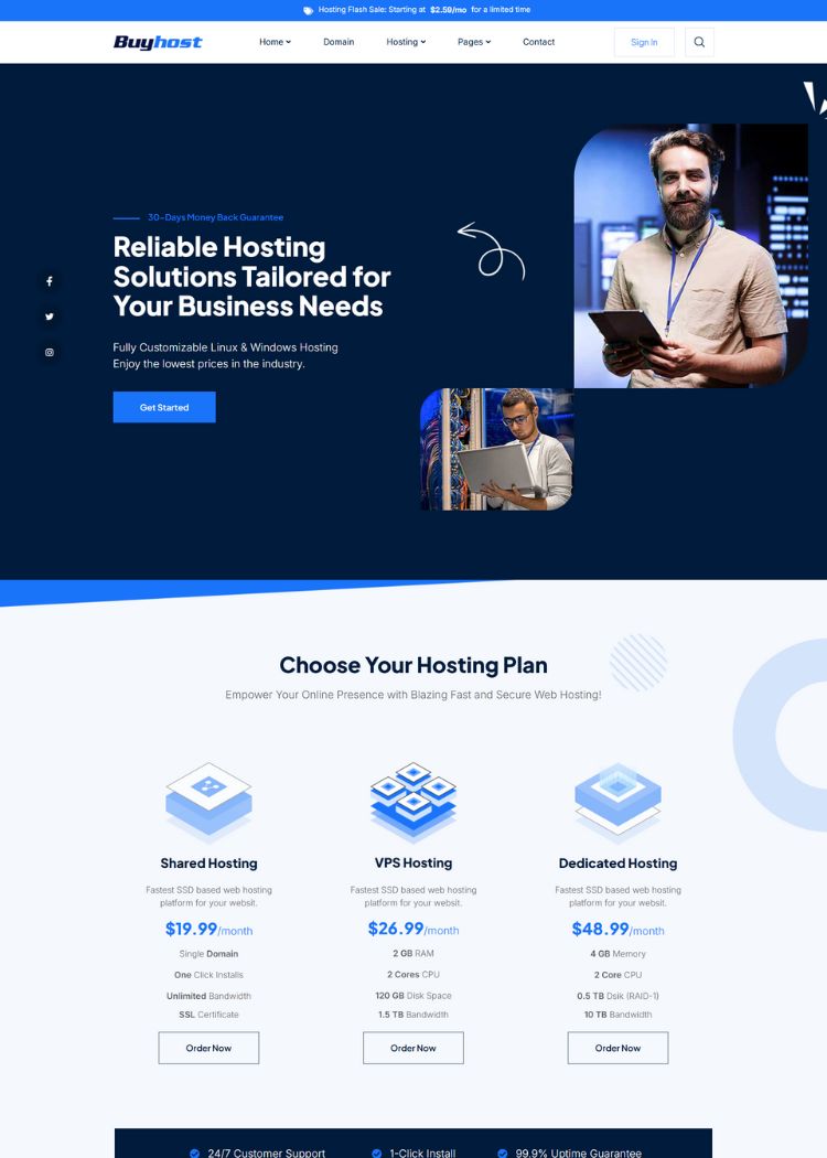 Web Hosting Website Template