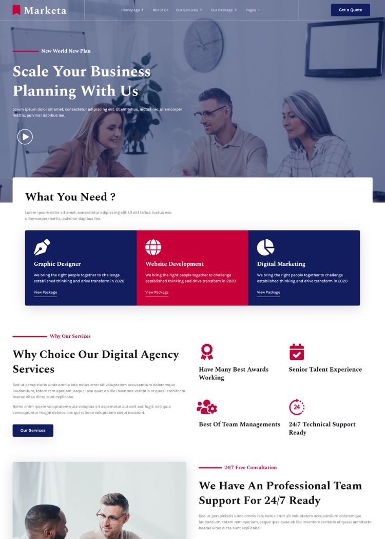 Digital Agency Business Services Website Template