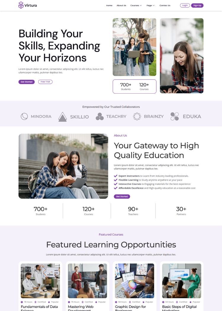 Online Course & Education Website Template