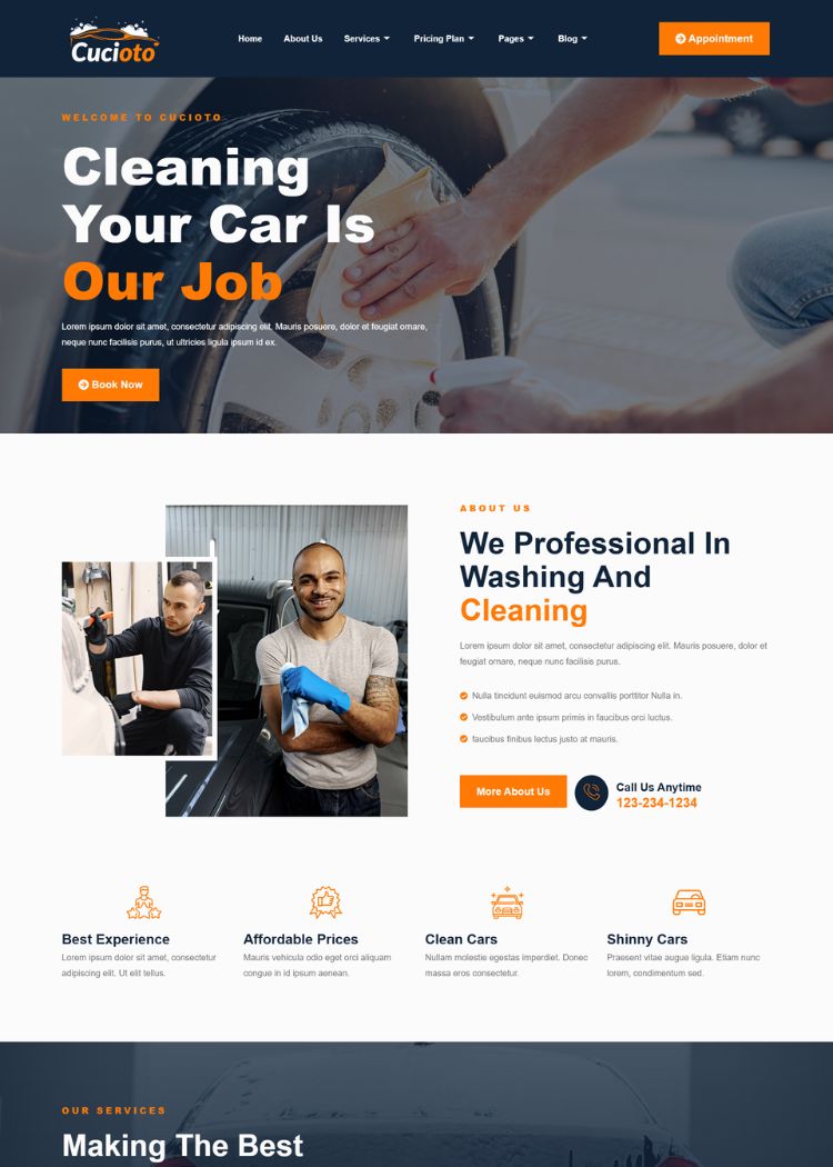 Car Wash Services Website Template