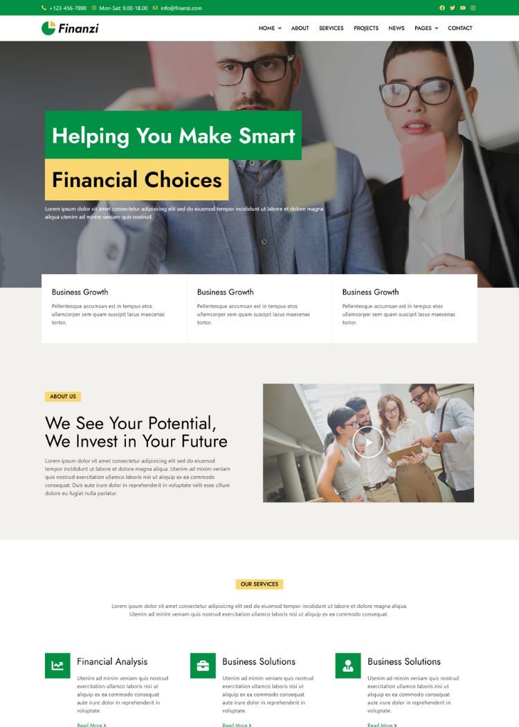 Finance & Business Website Template
