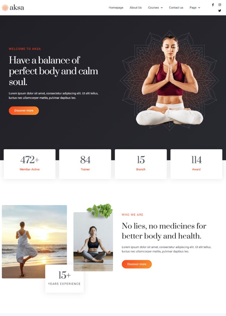 Yoga Teacher & Studio Website Template