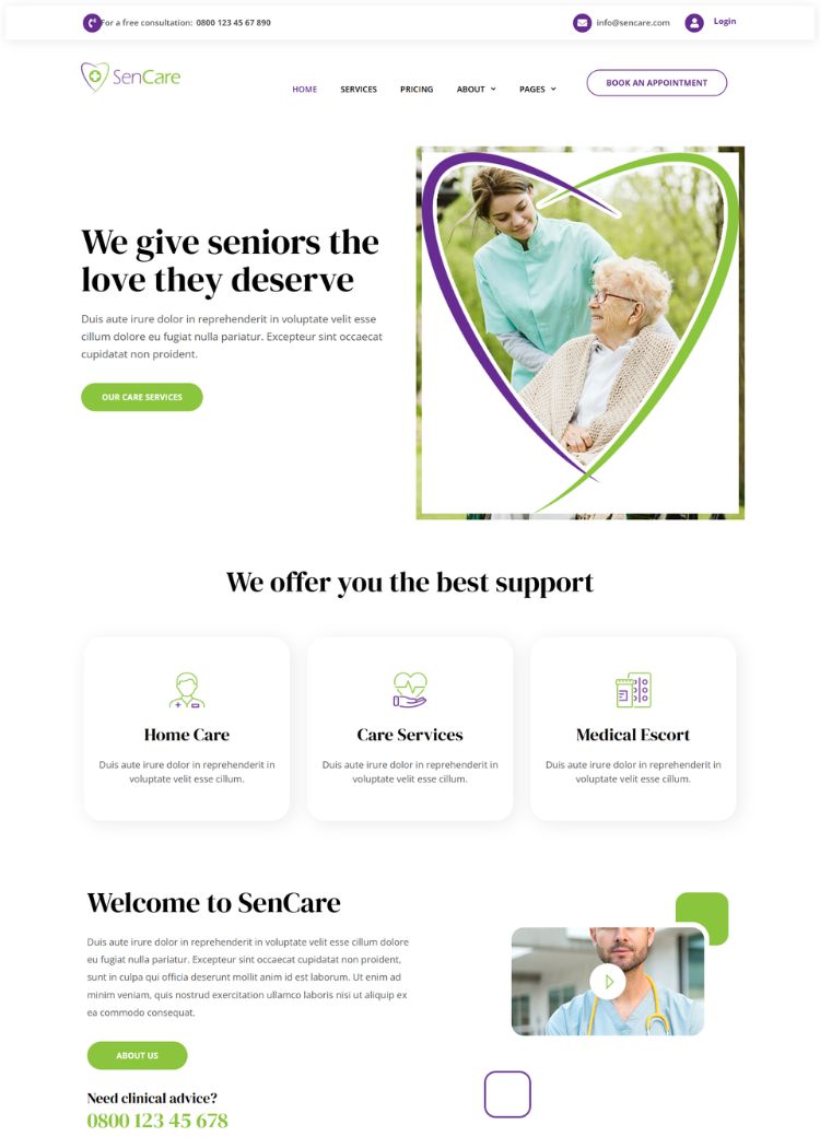  Elderly Care Website Template