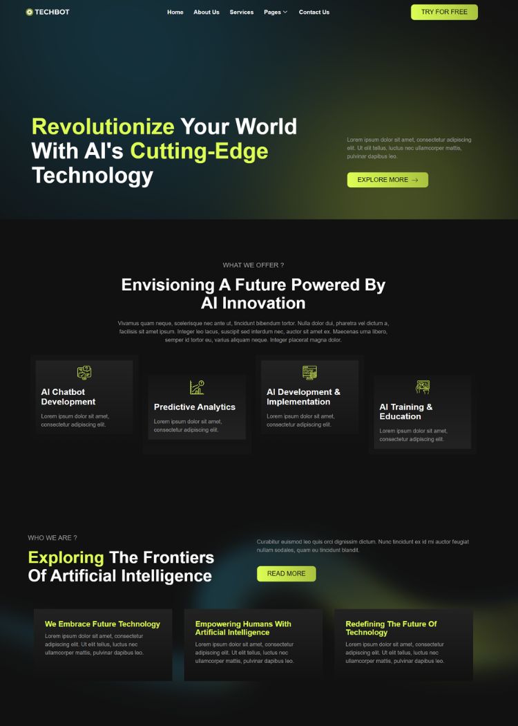 Artificial Intelligence & Technology Website Template