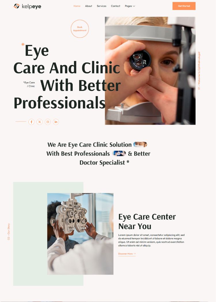Optometrist & Eye Care Website Template