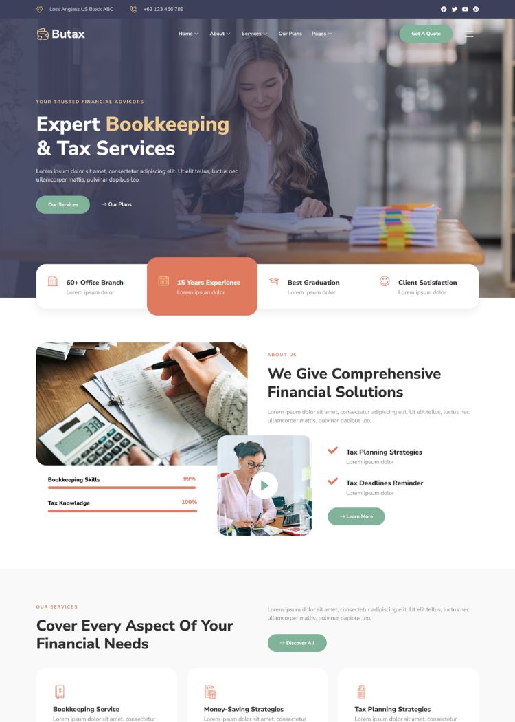 Tax Service & Financial Advisor Website Template