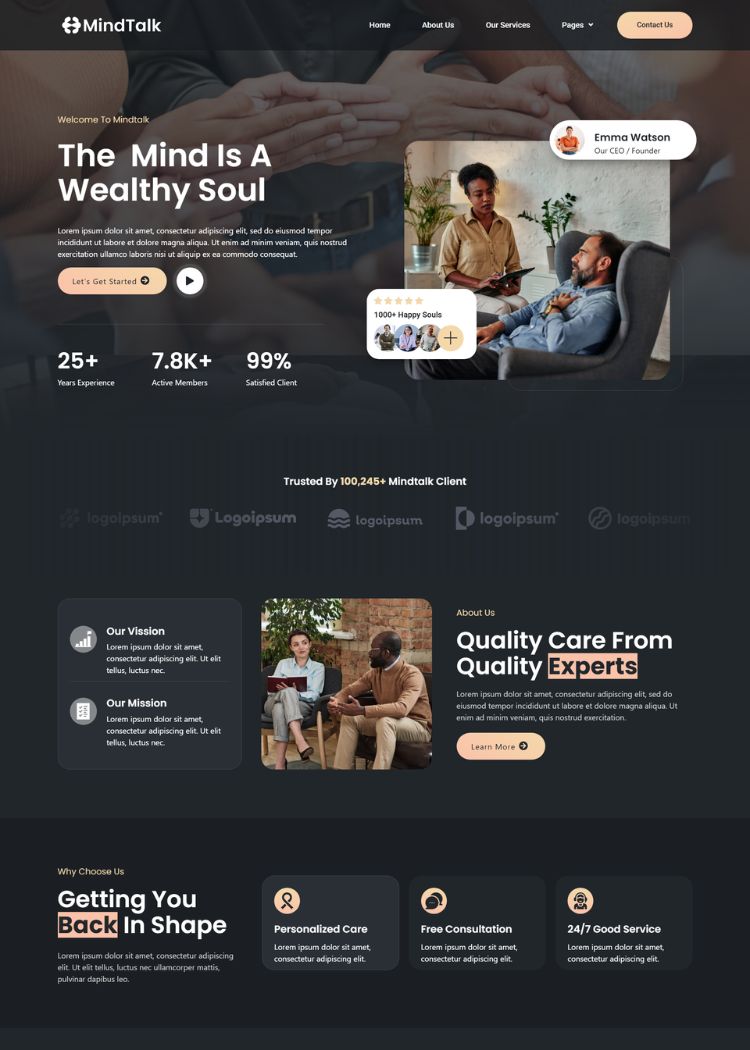 Psychology & Counseling Website Template