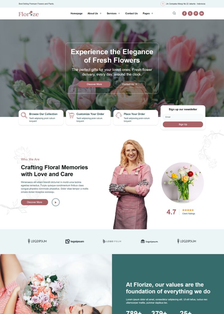 Florist & Flower Boutique Website Template