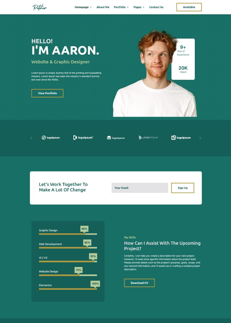 CV Resume Porfolio Website Template