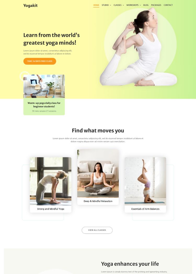 Yoga & Meditation Website Template